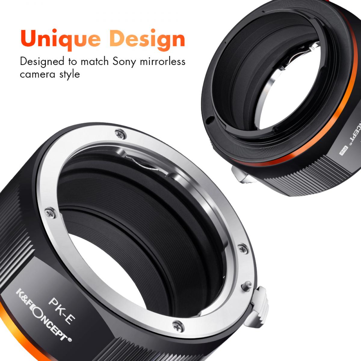 Lens Adapter for PK K Mount Lens to Sony NEX E-Mount with Matting Varnish Design, Sony NEX-3 NEX-3C NEX-3N NEX-5 NEX-5C NEX-5N NEX-5R NEX-5T